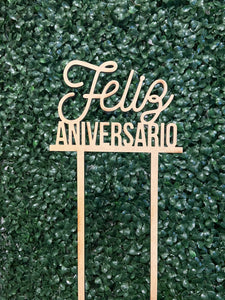 Detalle de Madera "Feliz Aniversario"
